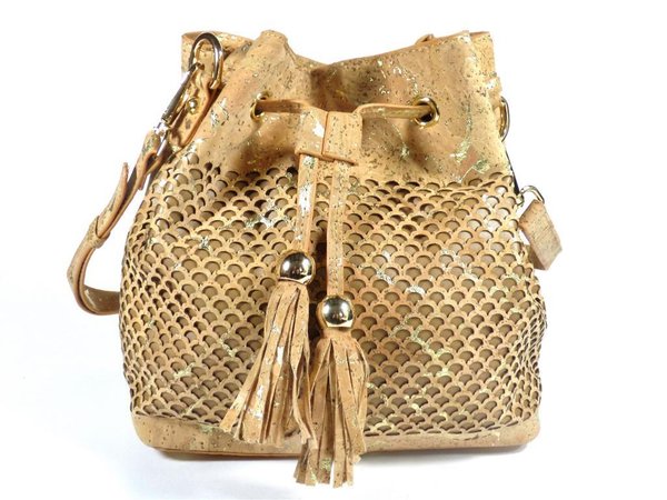 Bucket Bag aus Kork "Gold"