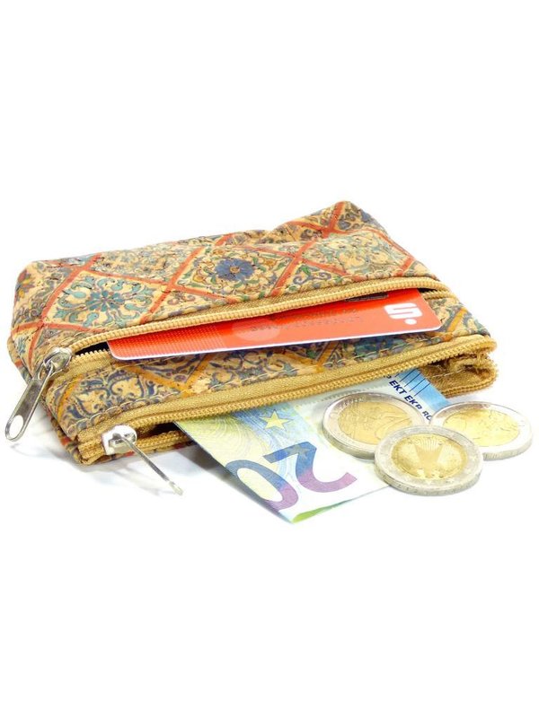 Geldbeutel aus Kork "Portugal Gelb/Rot"