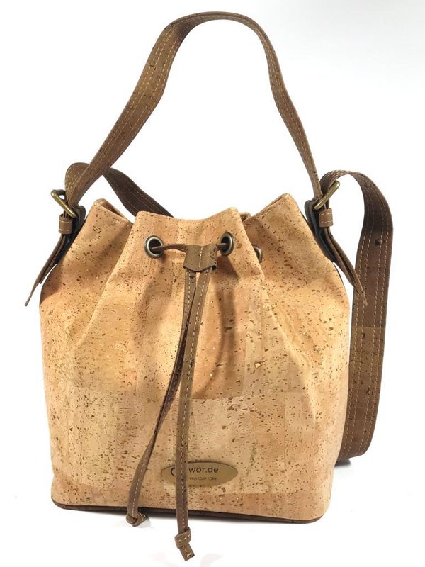 Bucket Bag aus Kork "Catarina" natur/braun