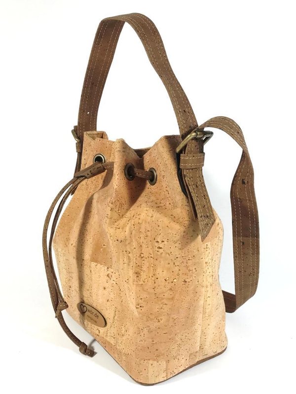 Bucket Bag aus Kork "Catarina" natur/braun